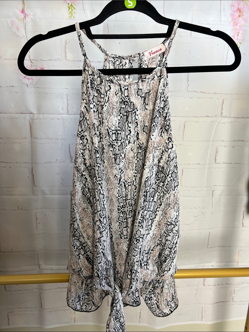 Vince Camuto Women's Snake Print Tie-Hem Tank Top - Size Small